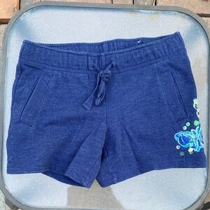 Justice Navy Blue Kids Shorts with Butterfly Design